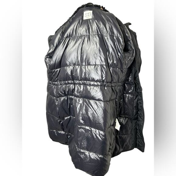 S13 SAM. NY Down Eskimo Coat Black Size XS Faux Fur Hood Jacket Warm - Picture 6 of 12